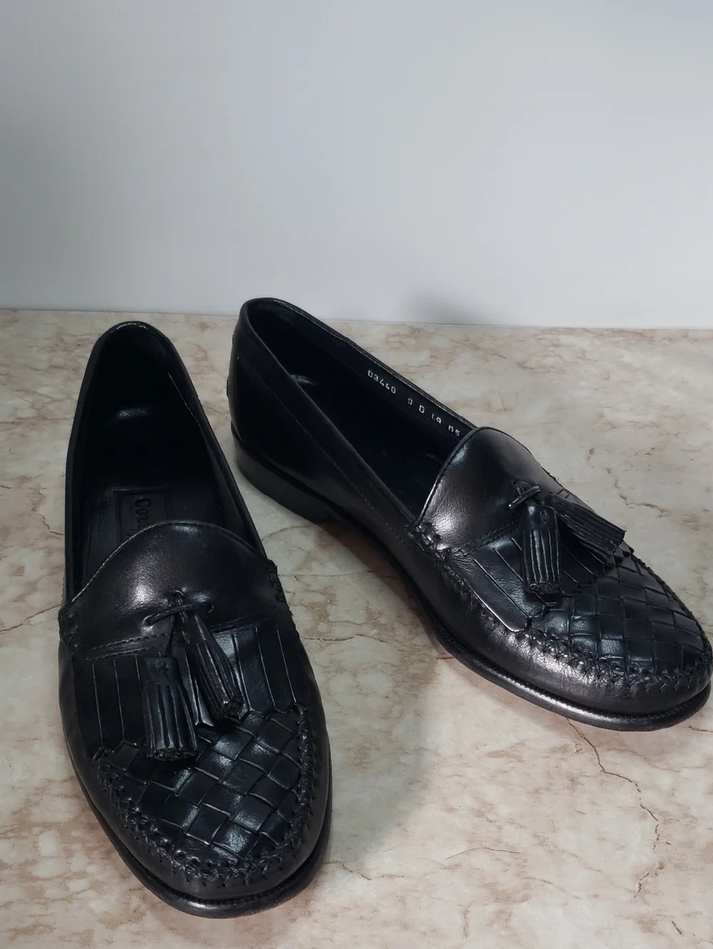 Cole Haan Black Leather Tassel Loafers for Men 9D